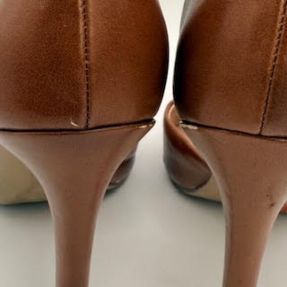 Qupid Pointed Toe Stiletto Heels Brown Faux Leather Women’s Size 7 - Picture 8 of 14